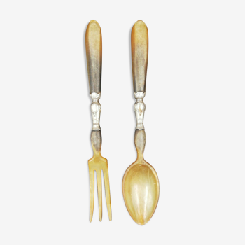 Pair of horned salad cutlery