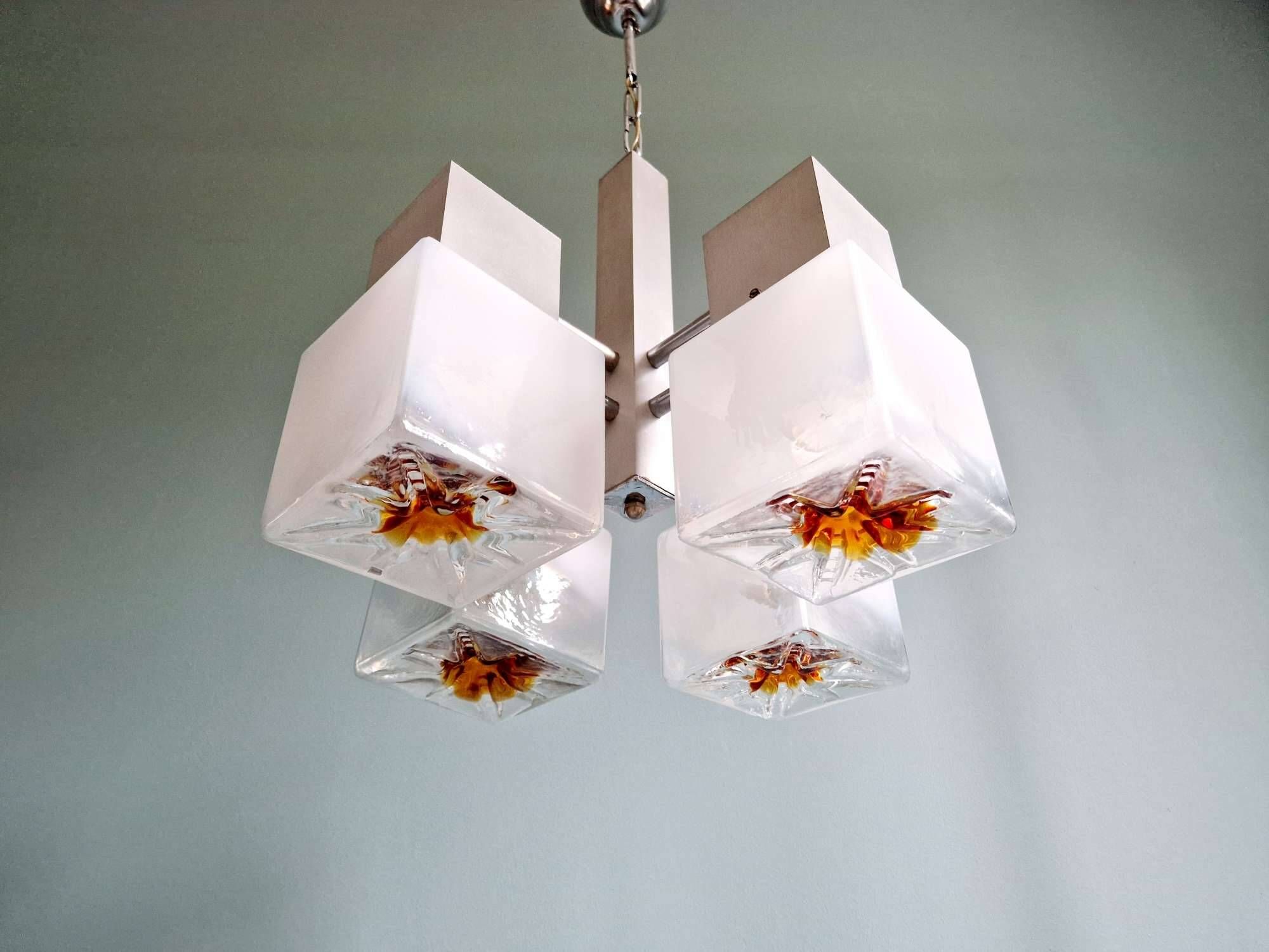 Lustre Mazzega cubique, style Space Age, 1970