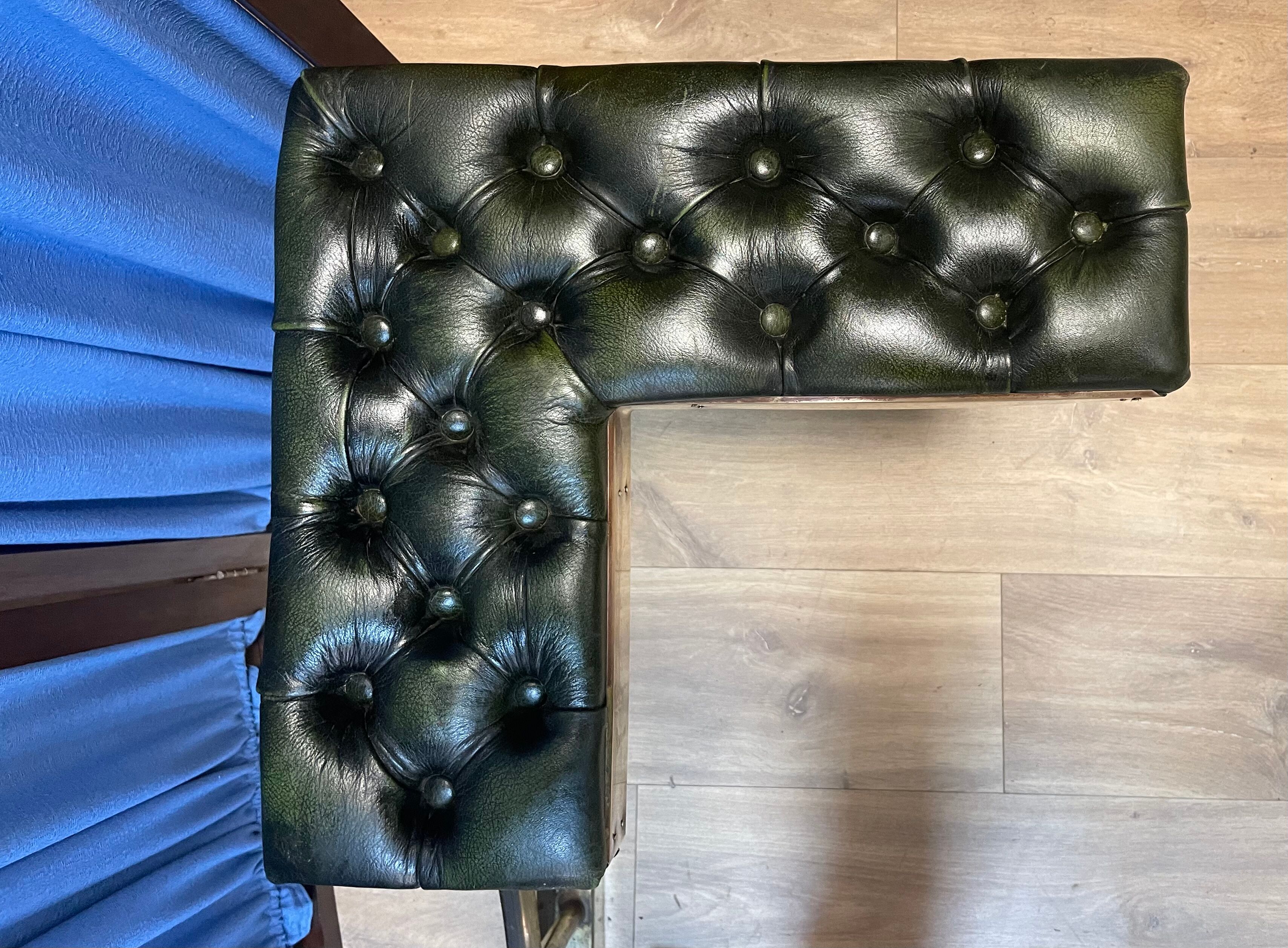 Very nice old chersterfield fireplace bench