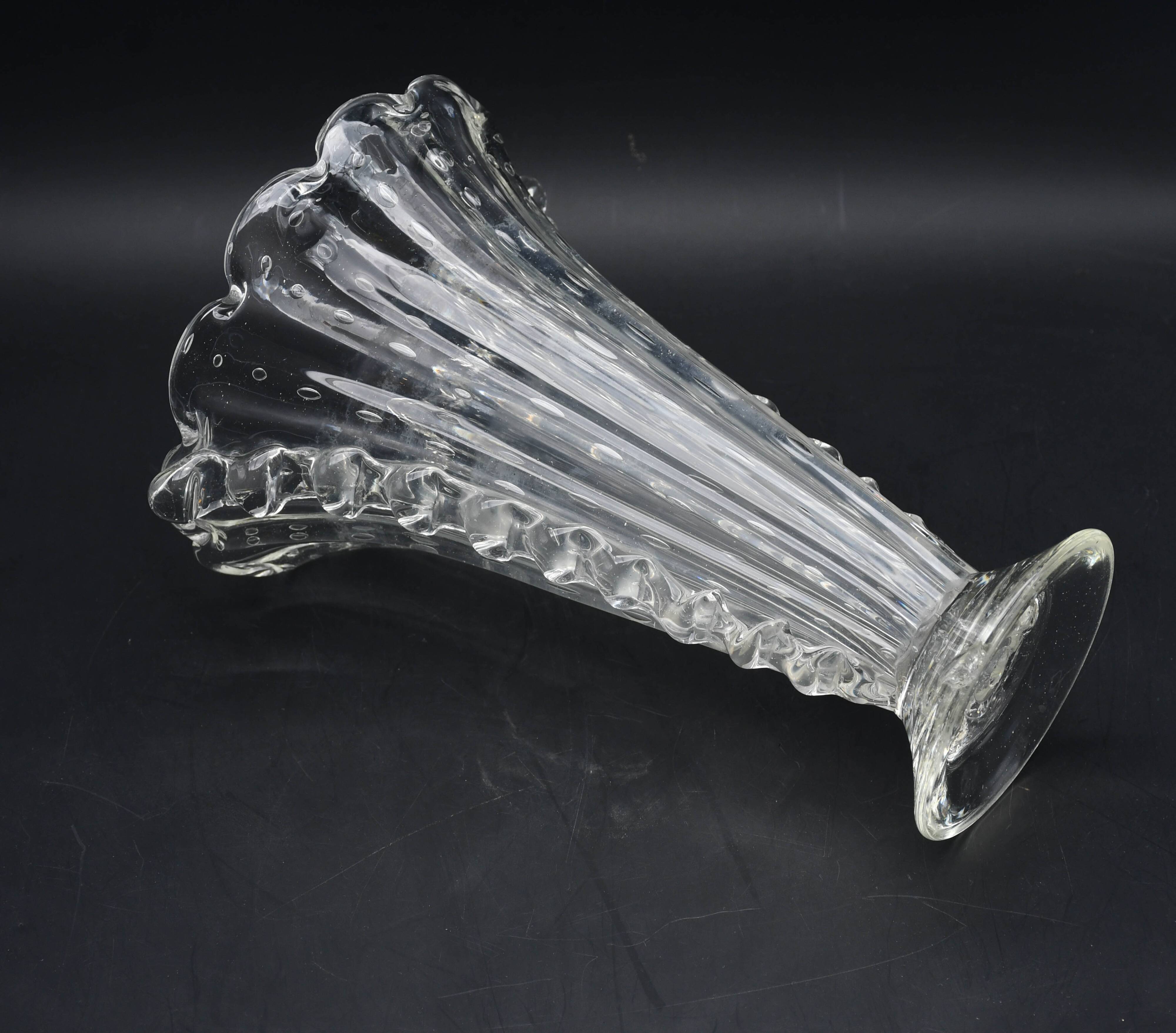 Art Deco Murano Bullicante Vase by Barovier & Toso, 1950s