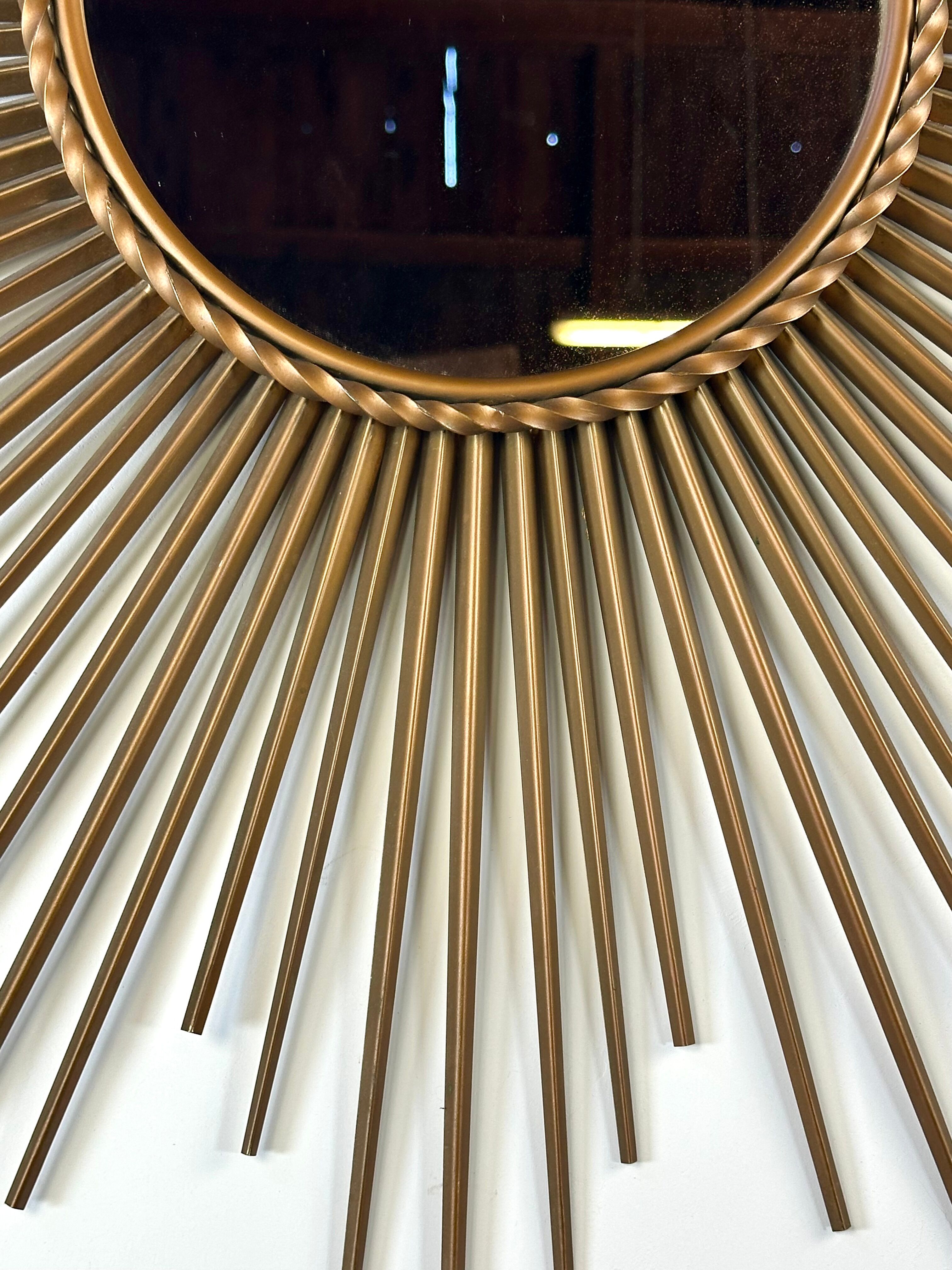 Sun Mirror Chaty Vallauris in gilded metal 1950s/60s