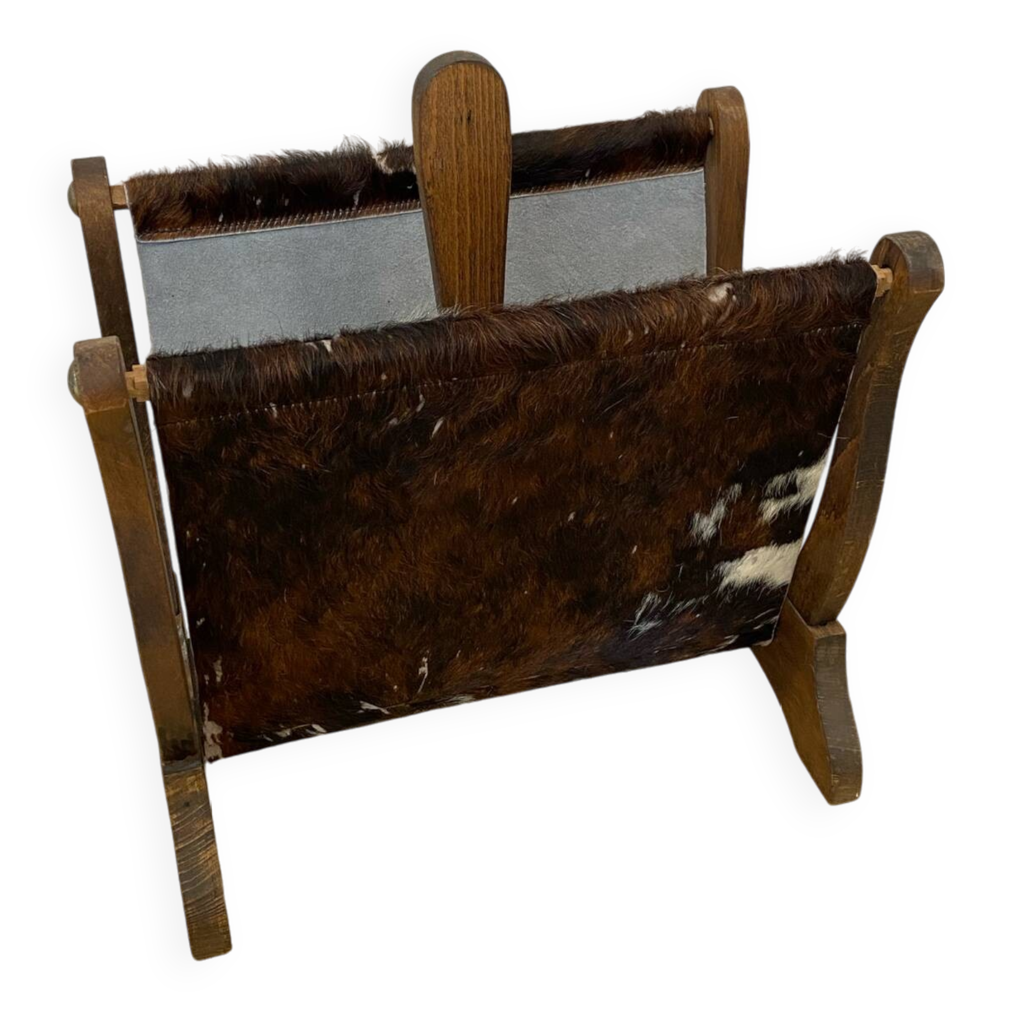 Porte revue bois et peau