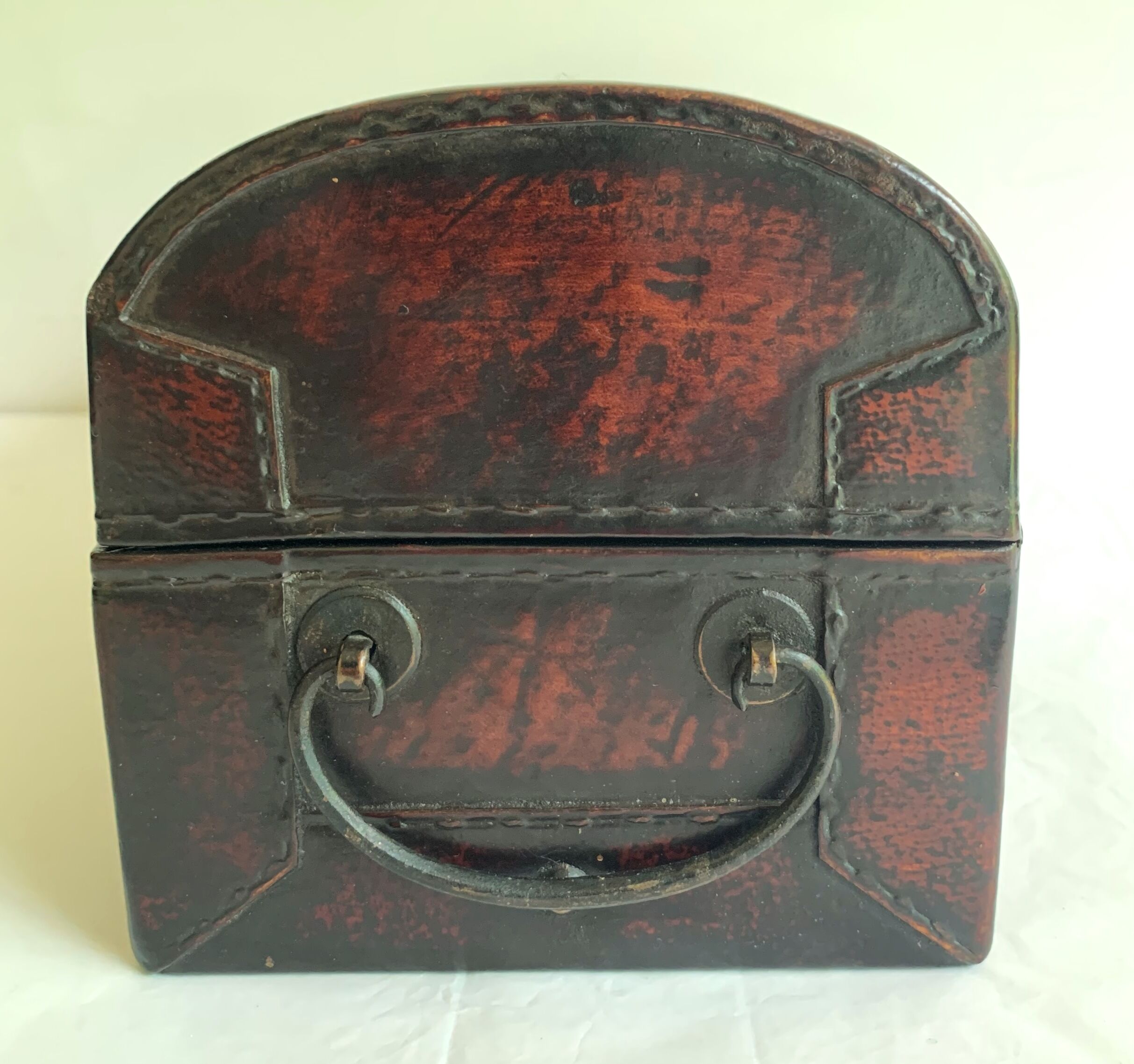 Chinese box covered with leather