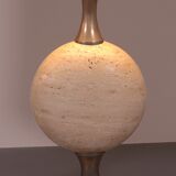 Travertine floor lamp by Philippe Barbier for Maison Barbier, monumental piece, 1970s