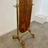 Old free-standing mirror in gilded brass in psychedelic neoclassical style Years 40 France
