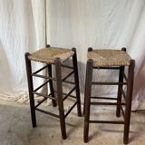 Straw and wood stools