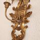 Louis XVI wall lamps Rocaille gilded carved wood antique mirror glass