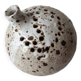 Flower vase in pyrite ceramic stoneware signed Alain Prudhomme