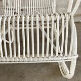Fauteuil en rotin blanc