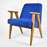 Original 60s icon, armchair 366 designer J. Chierowski, blue