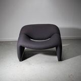 Artifort Groovy model F598 chair by Pierre Paulin upholstered with charcoal bouclé
