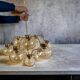 Vintage “golden” sciolari style hanging lamp with 12 light points
