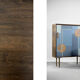 Set of 2 mid-century modern scandinavian hand-painted birch cabinet & sideboard, 1960s