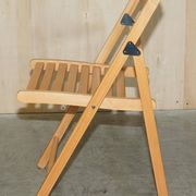 Set of 4 folding steamer chairs in oak from around 1940.