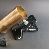 Parscot 1960s gold metal tube clamp lamp