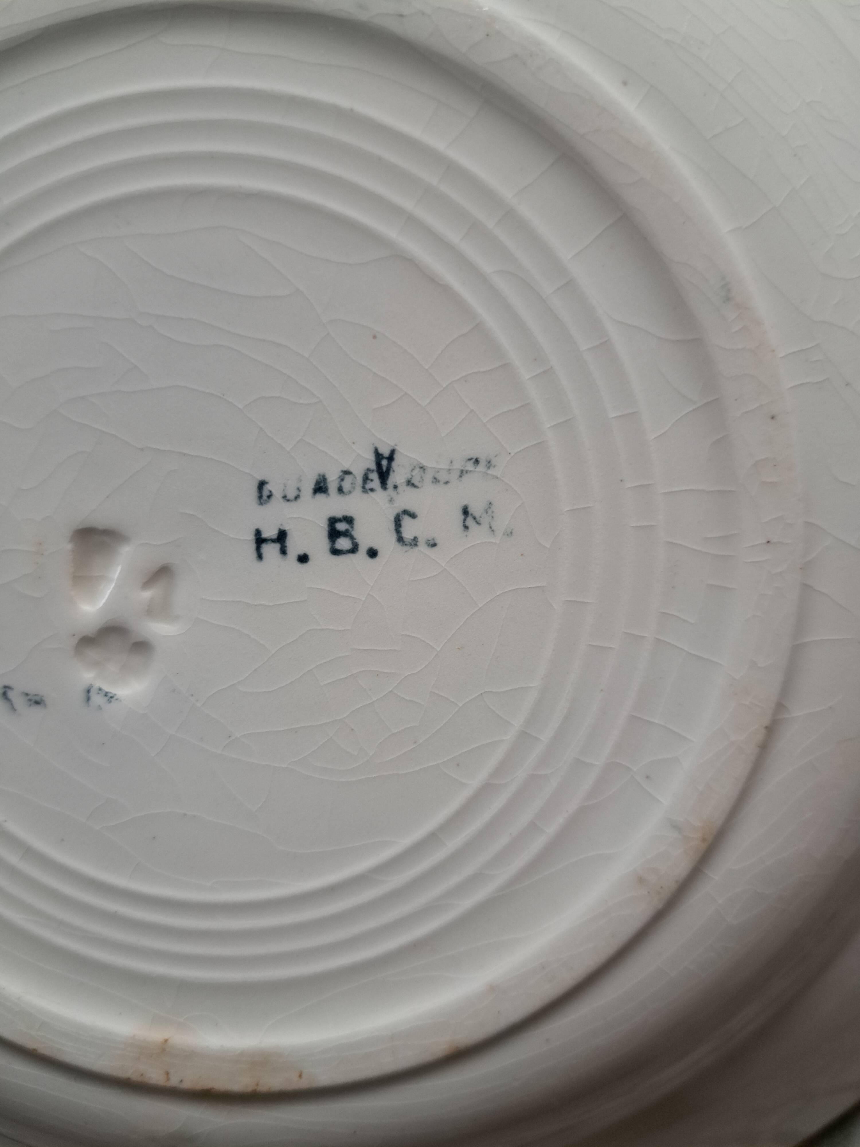 HBCM iron earth soup plates Guadeloupe decor