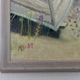 Original Swedish modernist oil on canvas from 1989 "Boats"