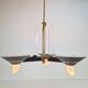 Vintage French Brass Acrylic Chandelier, 1970s