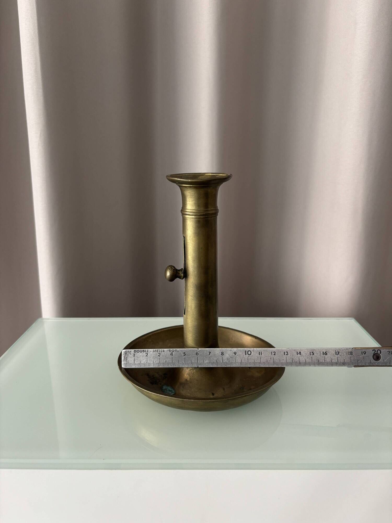 Vintage Adjustable Brass Chamber Candlestick
