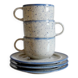 Trio of Tulowice coffee cups and bowls