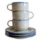 Trio of Tulowice coffee cups and bowls