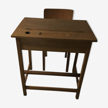 School desk and chair