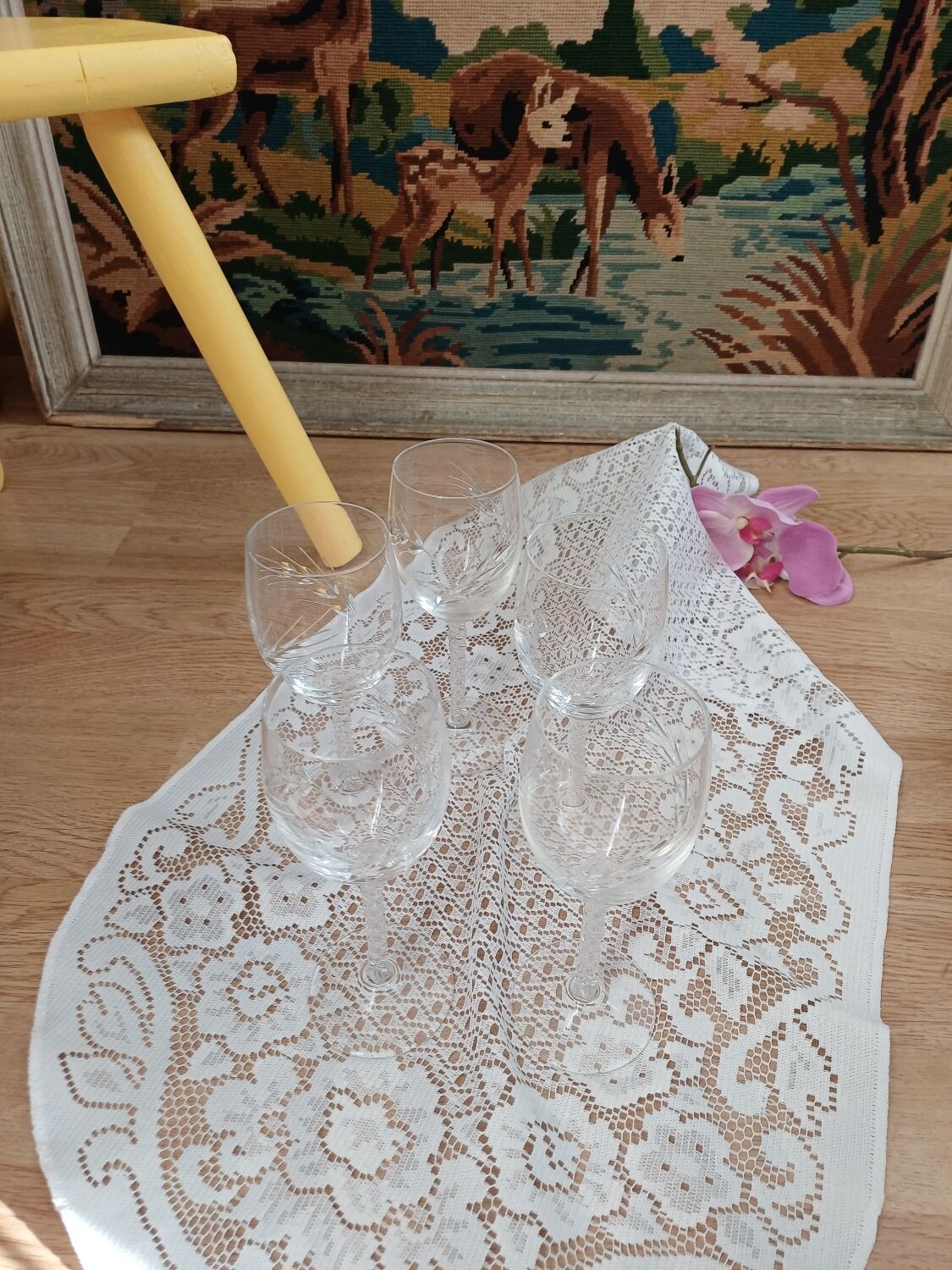 Crystal D'Arques footed glasses