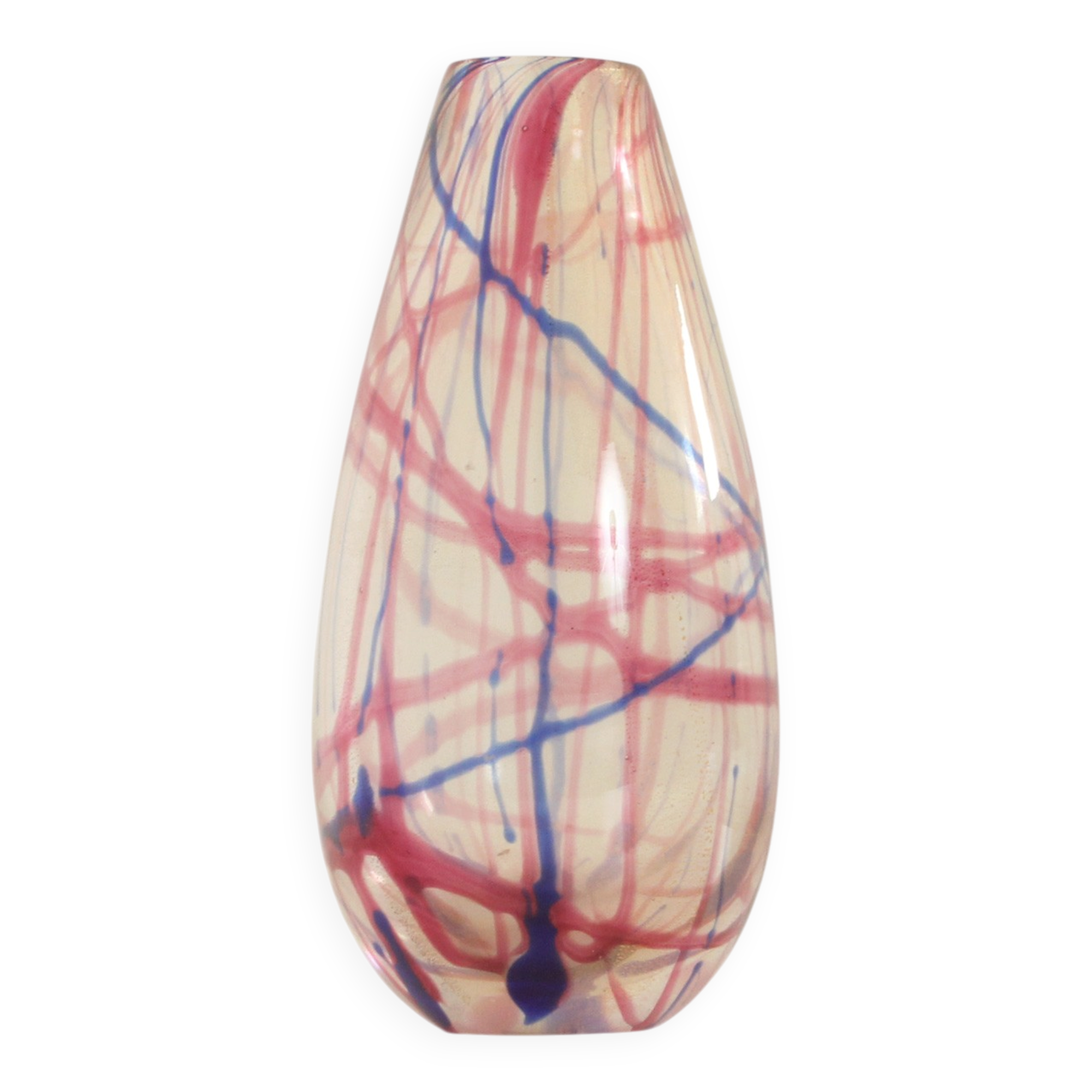 Vase de Murano à lignes colorées, Italie, 1950