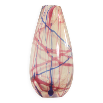 Vase de Murano à lignes colorées, Italie, 1950