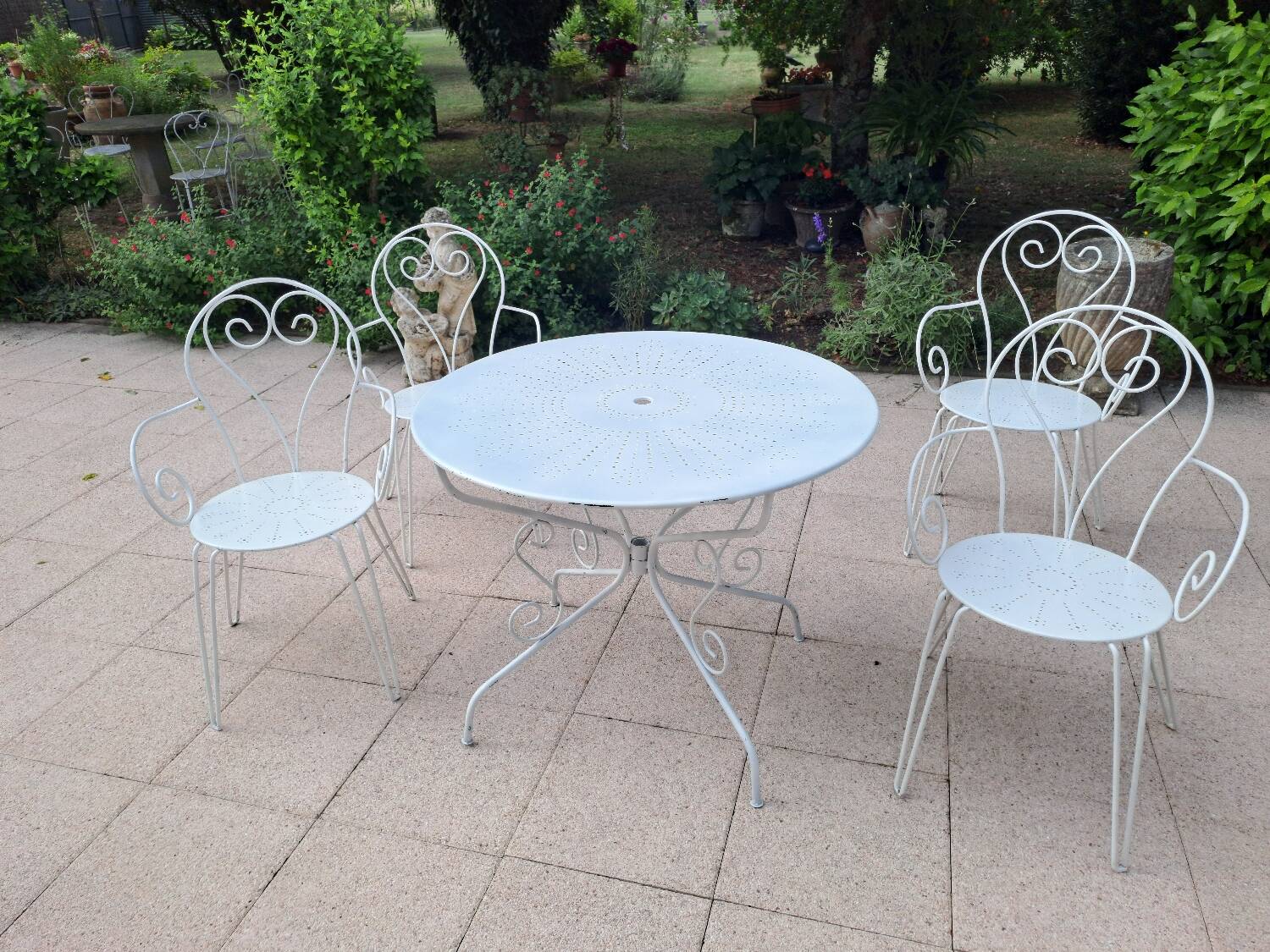 Wrought iron garden furniture