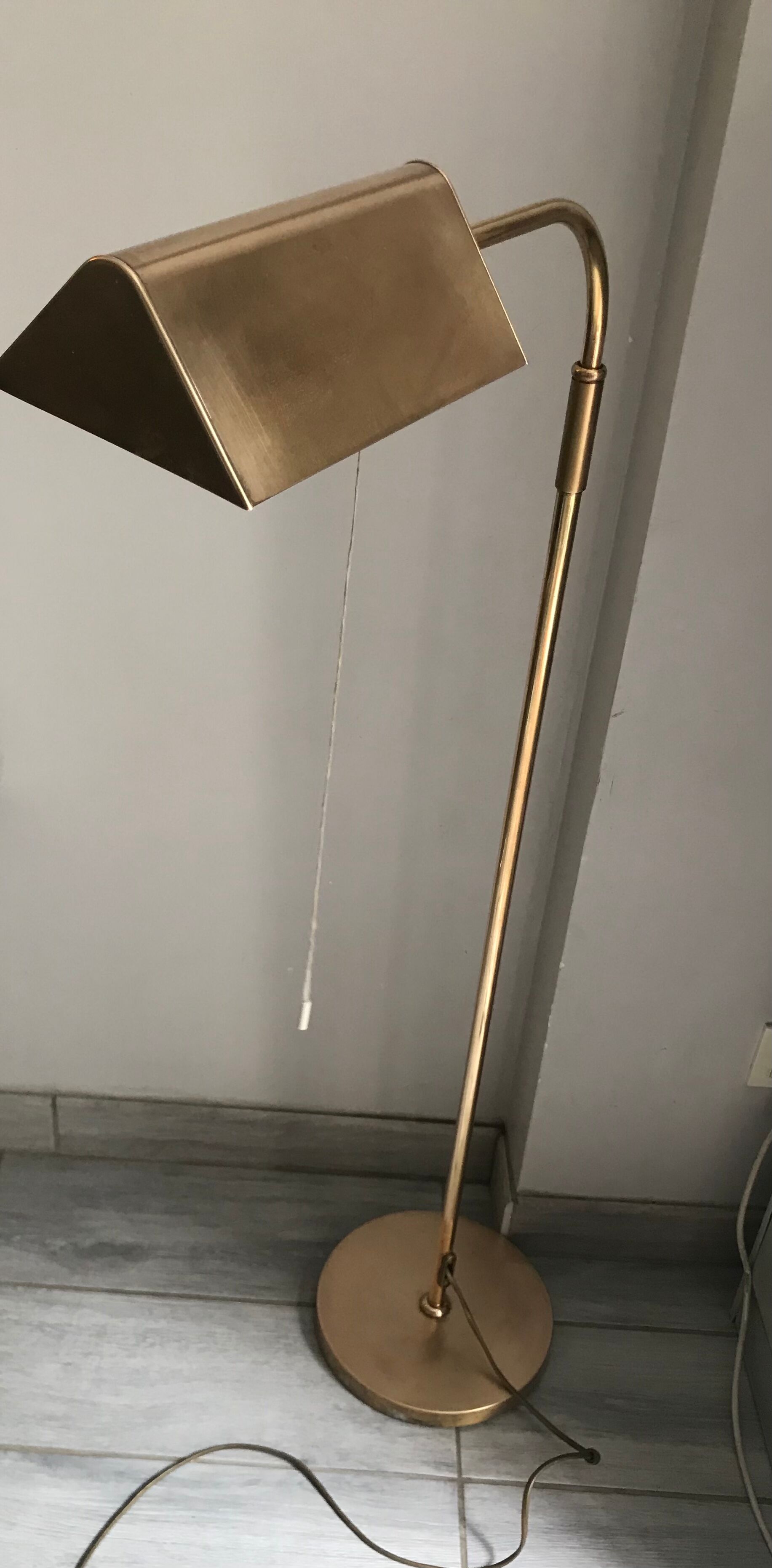 Floor lamp reading machine in vintage brass