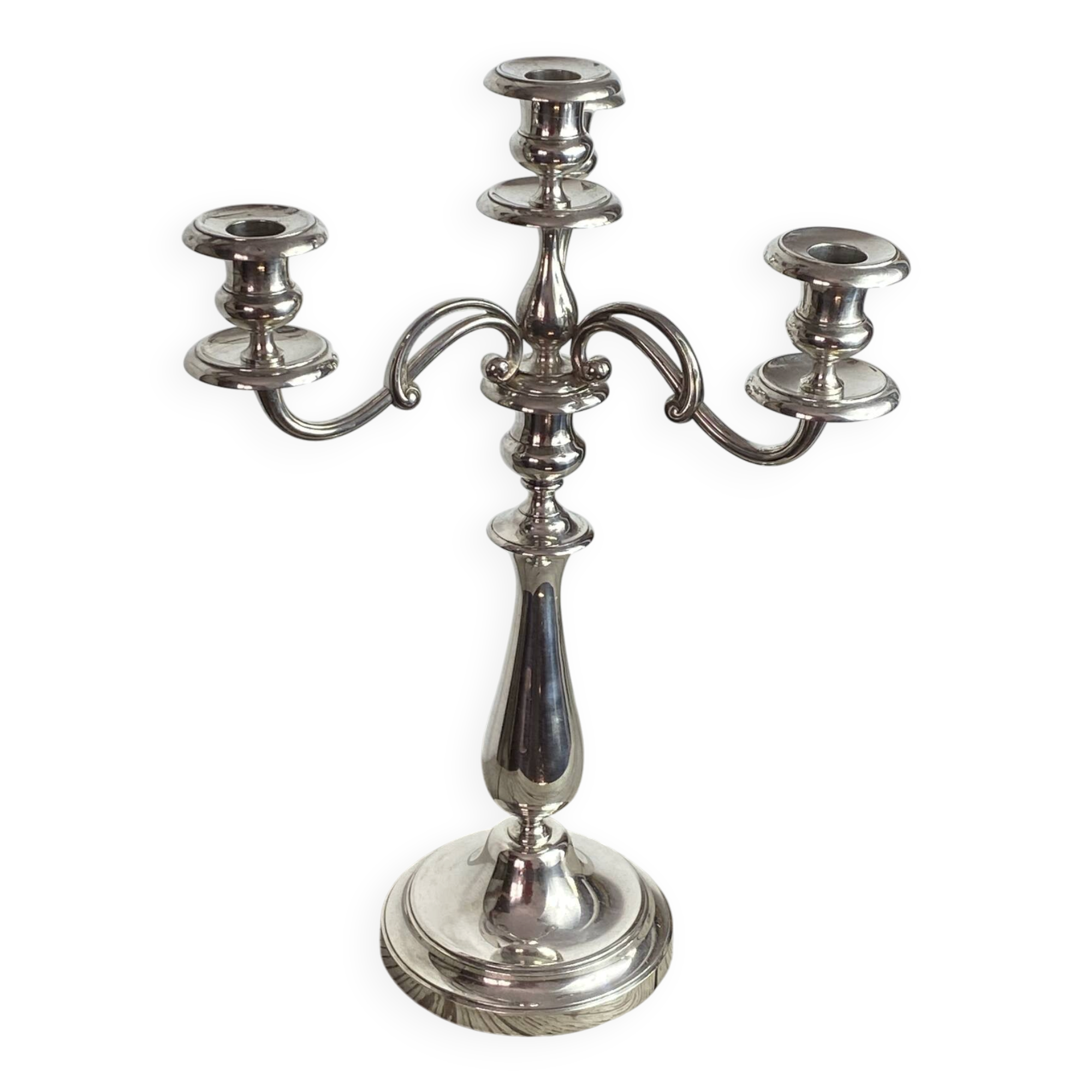 Silver-plated metal chandelier with 4 lights, Christofle
