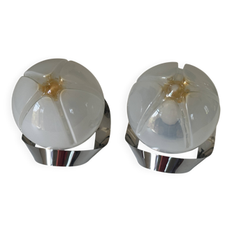 Pair of vintage design wall lights from the 70s