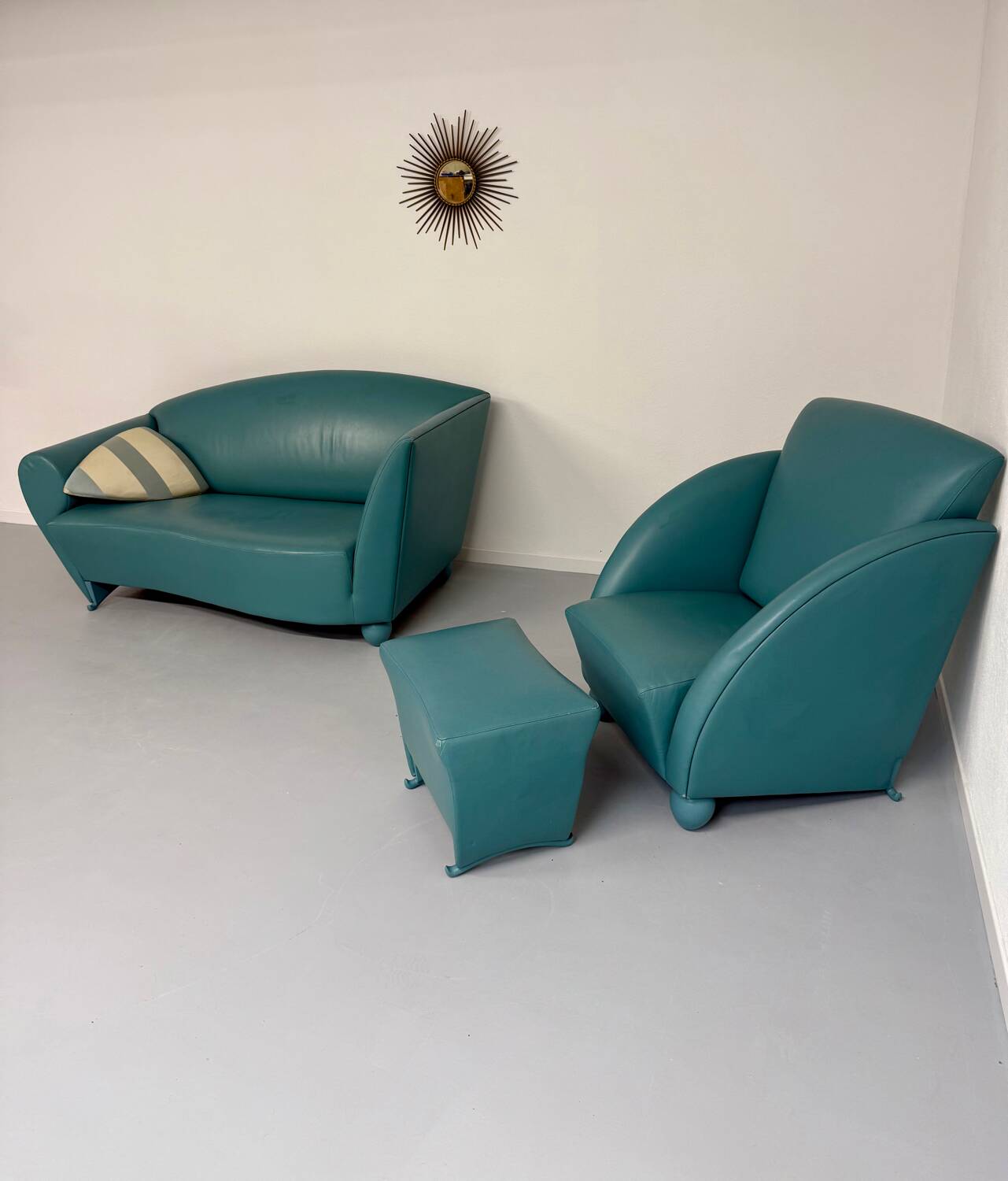 Living room sofa and armchair Atlantis design from the 90s by Wittmann vintage