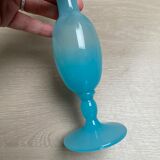 Blue opaline glass soliflore vase