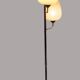 Vintage metal floor lamp with 3 lights and matt white opals