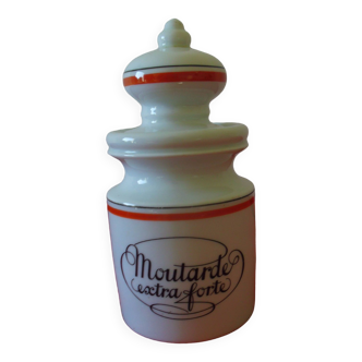Mustard pot. bistro service. porcelain of auteuil