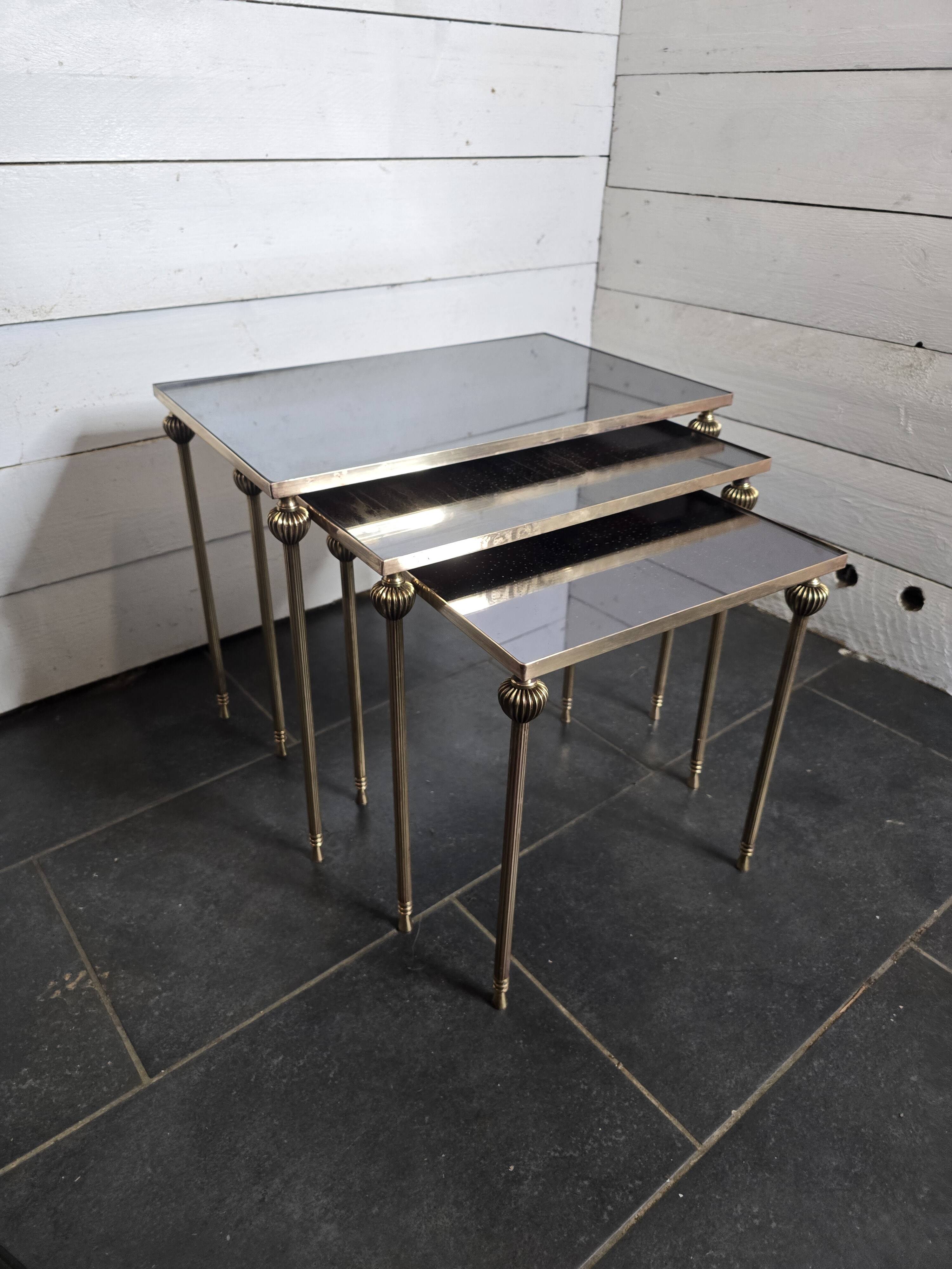 Vintage brass nesting table from the 60s