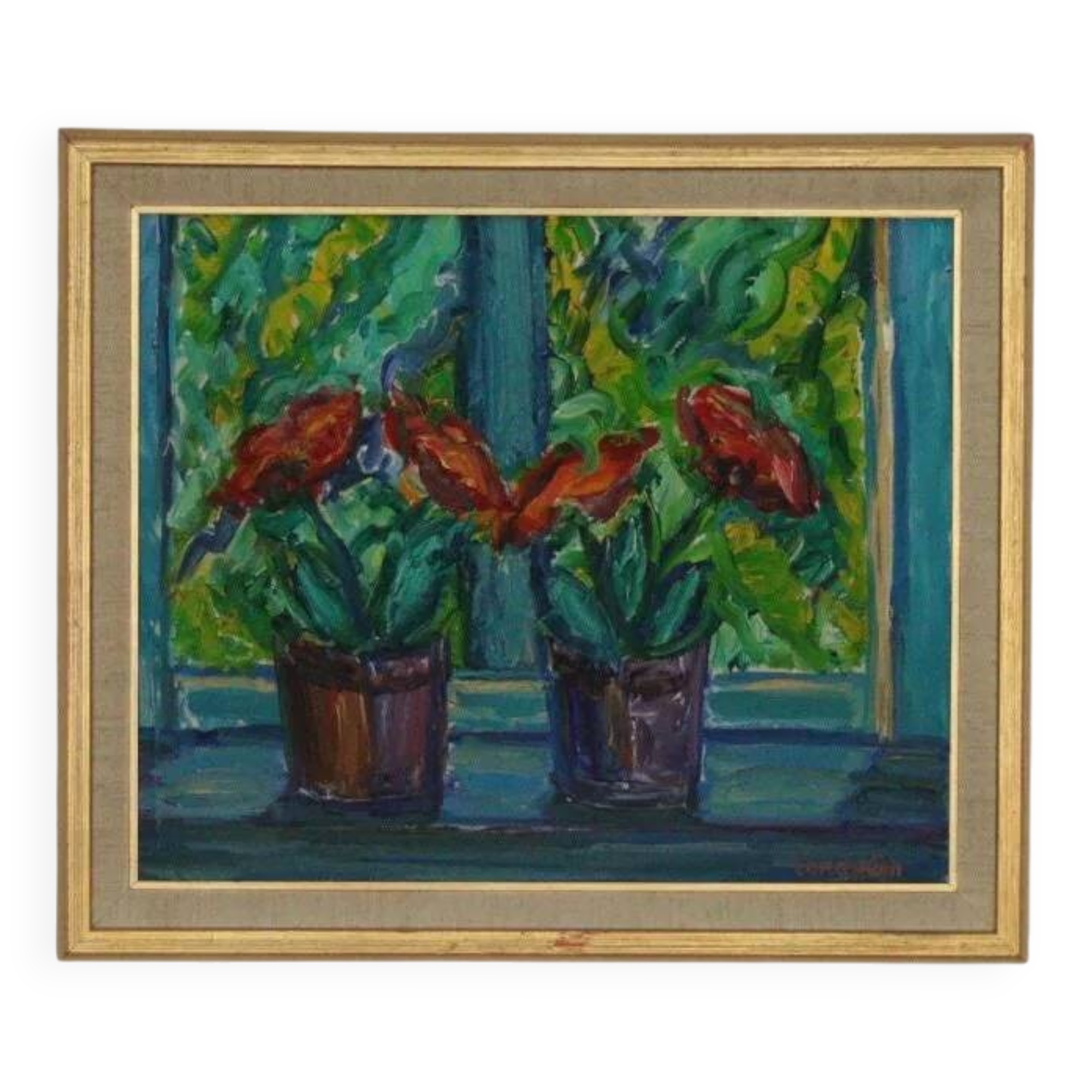 Oil on canvas "Fönster", Knut Lindström 1973