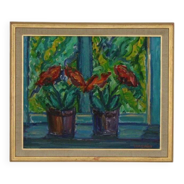 Oil on canvas "Fönster", Knut Lindström 1973