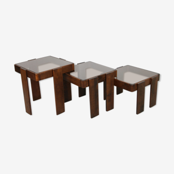 Tables gigognes vintage par Gianfranco Frattini éditions Cassina