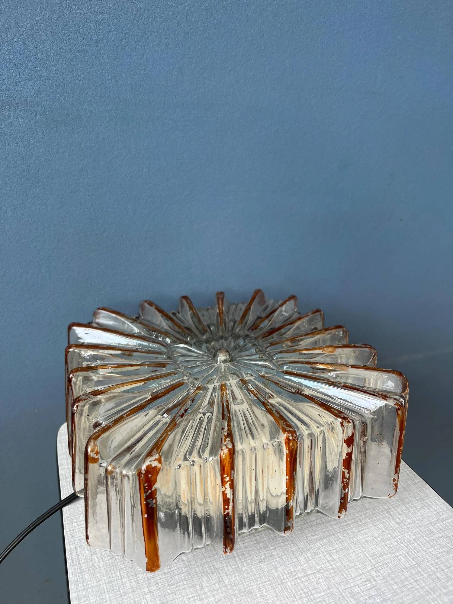 Plafonnier vintage Herda en verre