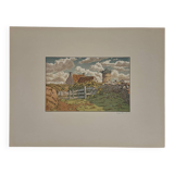 Lithograph by Henri Rivière, Old Mill in Loguivy