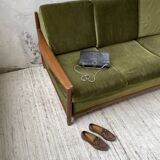 Scandinavian teak bench bed 140