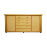 Wooden and rattan sideboard