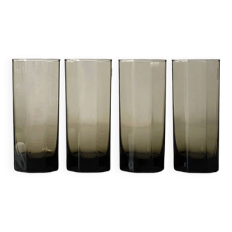 Set of 4 smoked water glasses Octime Luminarc