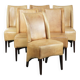 Set of six cowhide dining chairs with a comfortable seat and high back