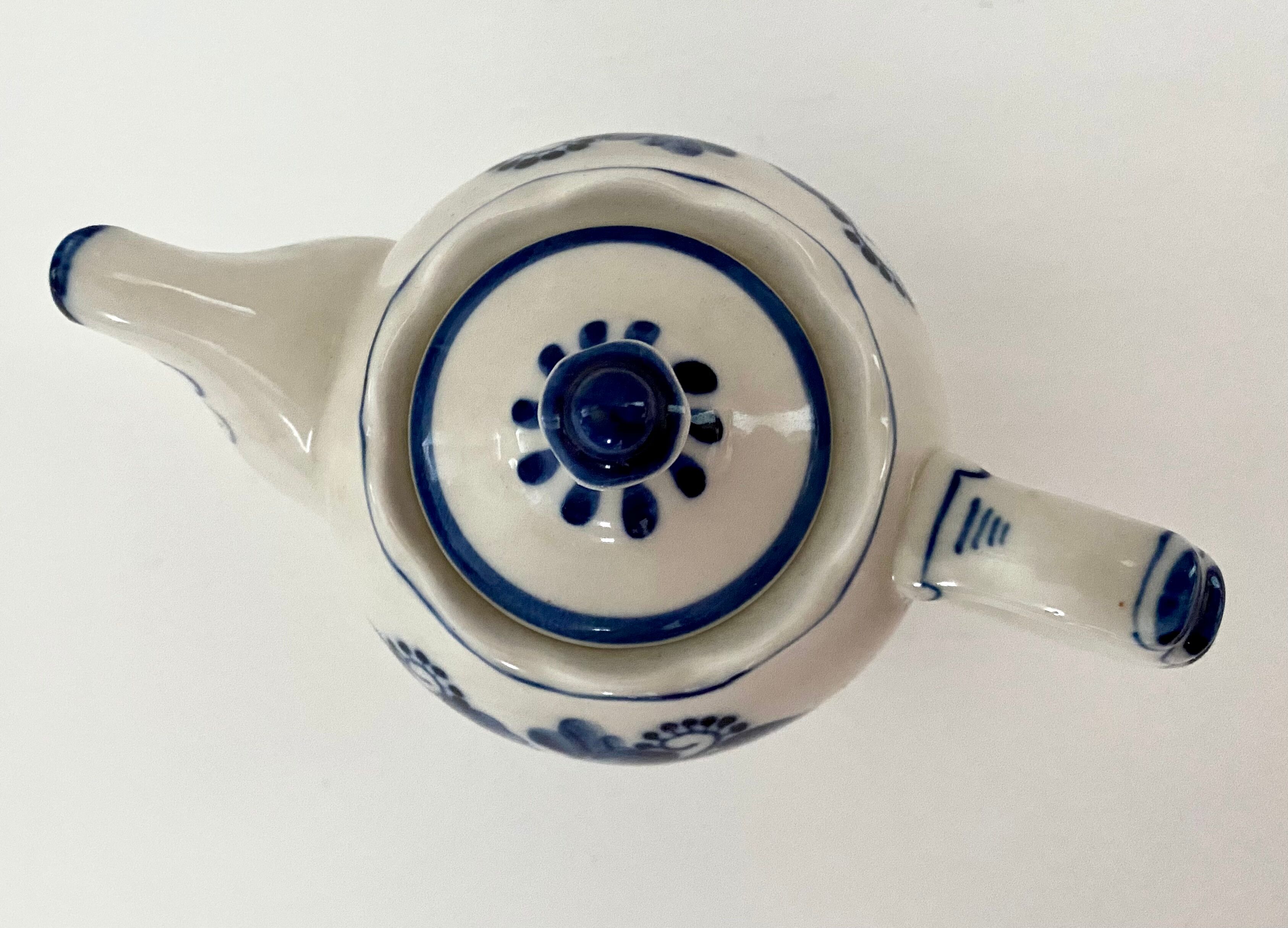 Teapot Russian earthenware gzhel