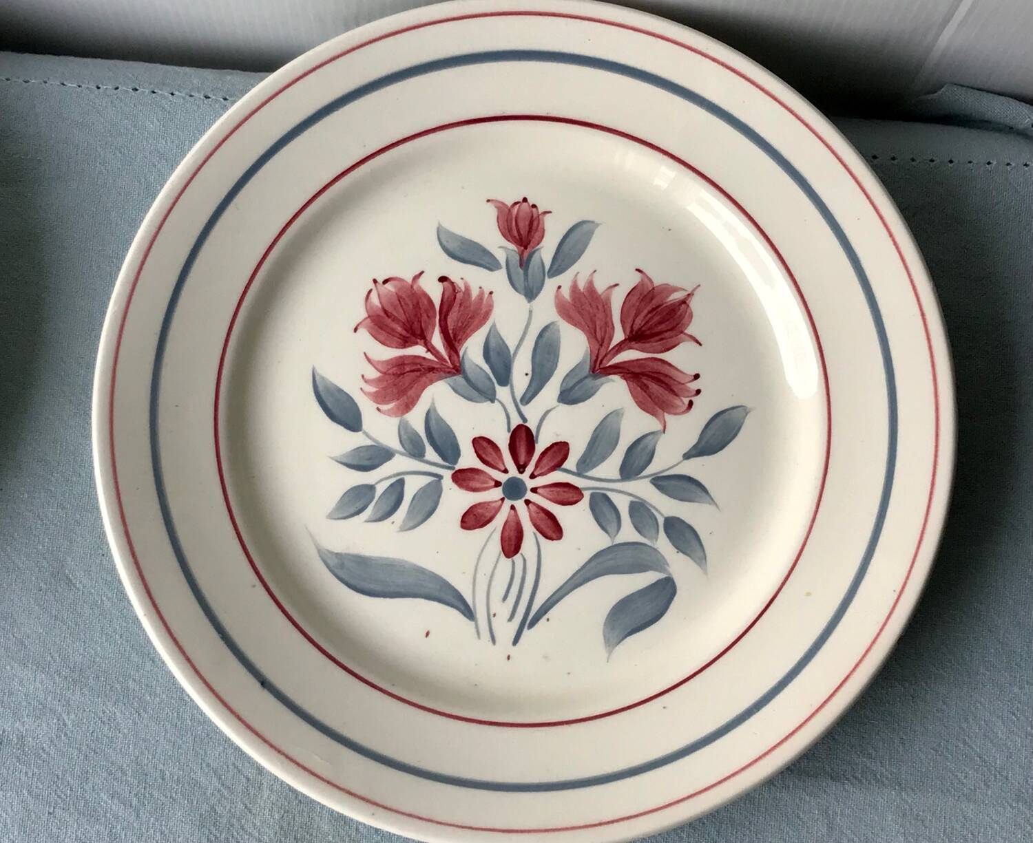 5 assiettes plates anciennes Luneville Herblay