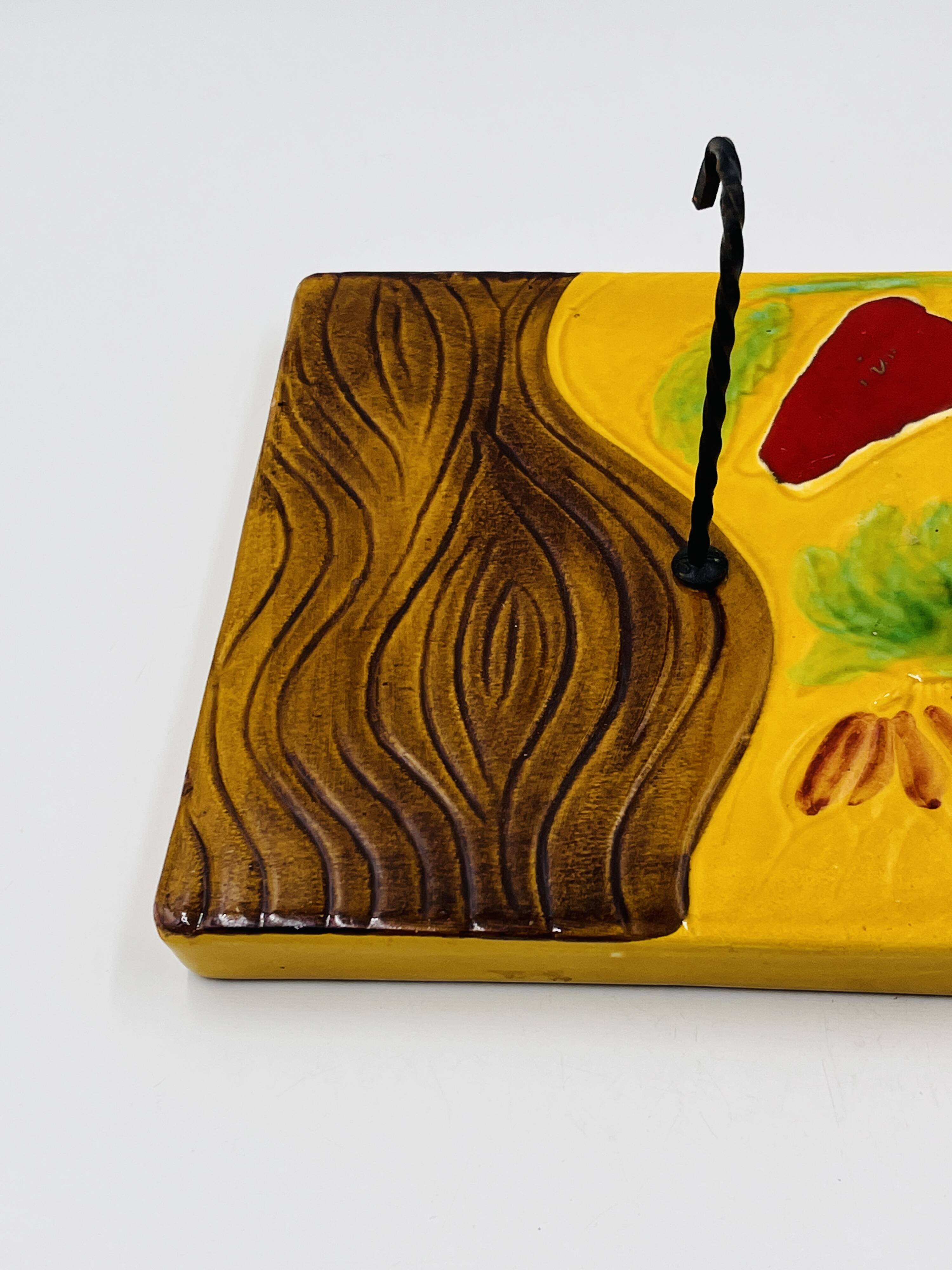 Square cheese board with knife Vallauris